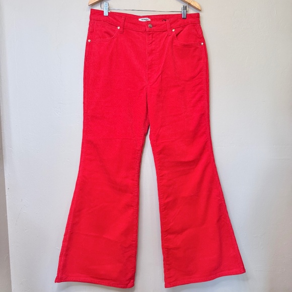 Wrangler | Wanderer High Rise Flare Red Cords Wide Bootcut Bell Bottom Jeans - Picture 4 of 16